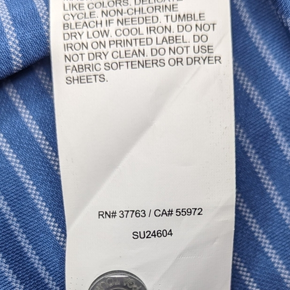 PGA TOUR GOLF BLUE STRIPED POLO MENS LARGE - Picture 6 of 6